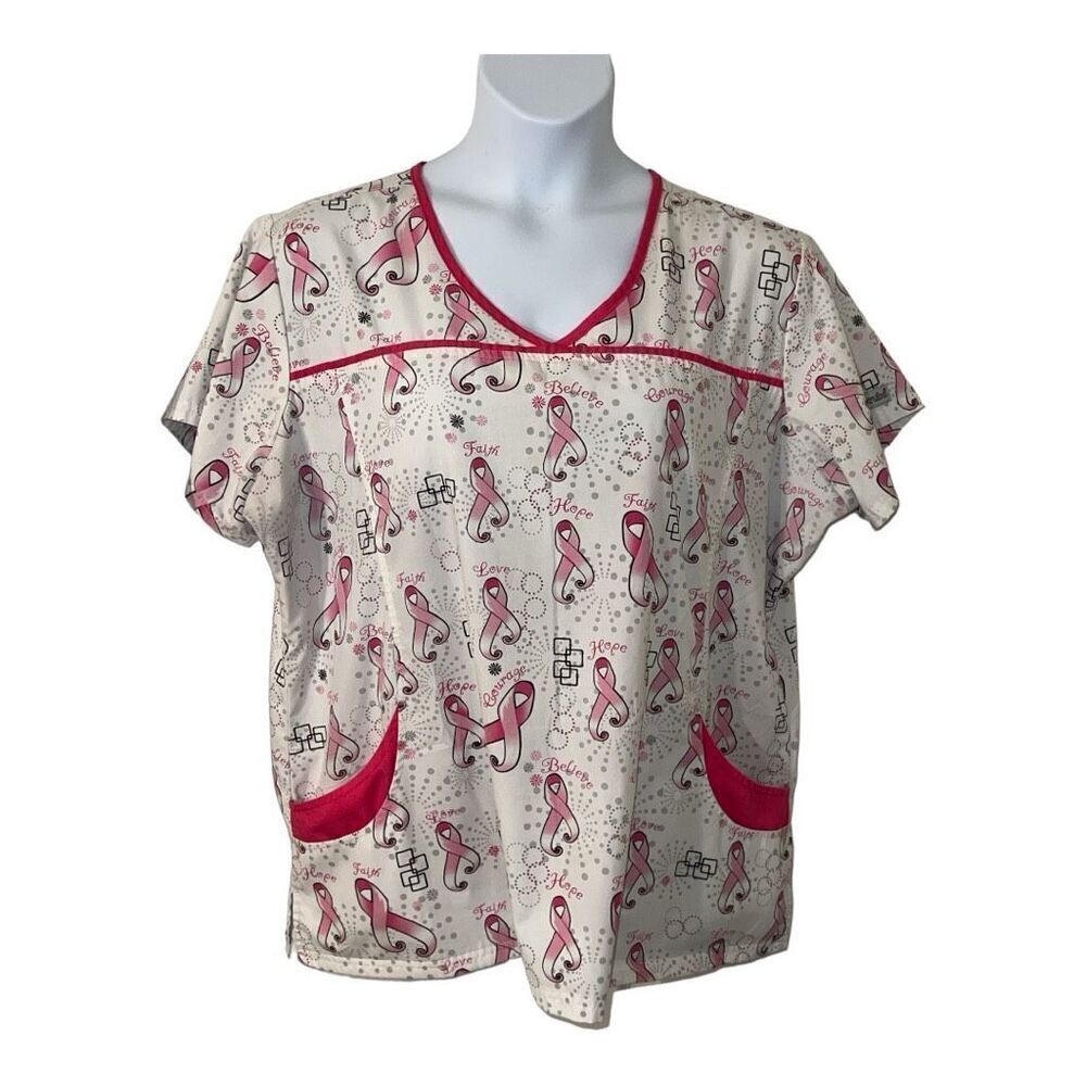 Uniform Advantage Scrubs Women's Fashion Medical Nursing Printed Scrub Tops Cure